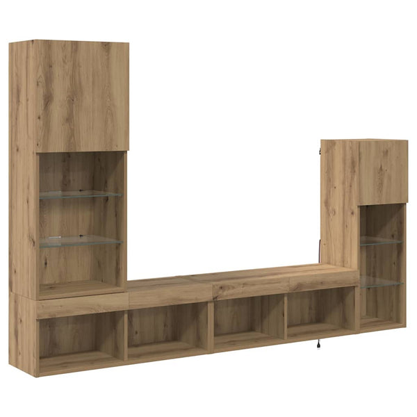 TV-Wandregal Set Artisan-Eiche 4-teilig