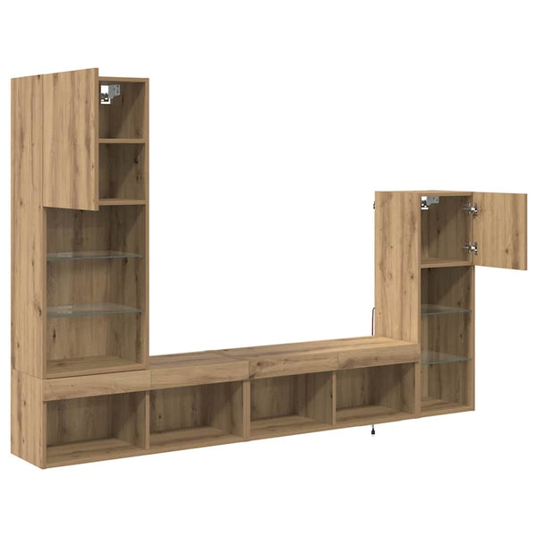 TV-Wandregal Set Artisan-Eiche 4-teilig