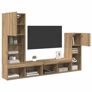 TV-Wandregal Set Artisan-Eiche 4-teilig