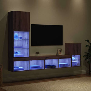 TV-Wandgerät mit LED-Beleuchtung Eiche
