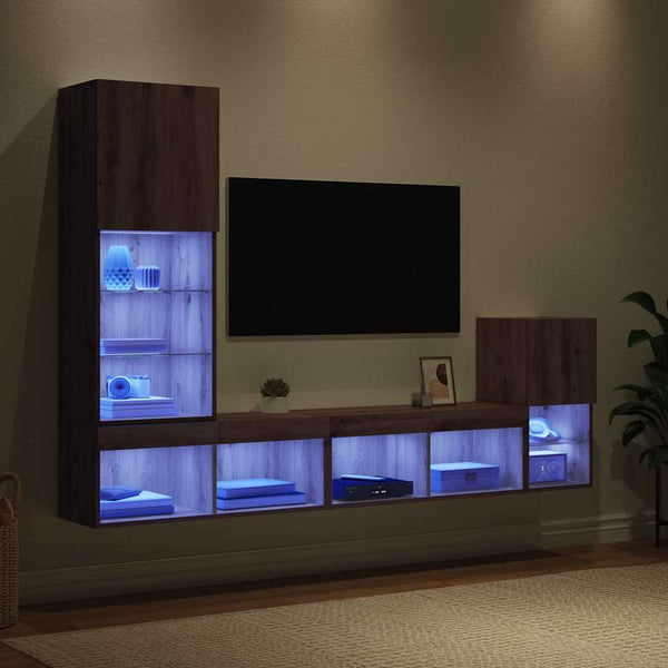 TV-Wandgerät mit LED-Beleuchtung Eiche