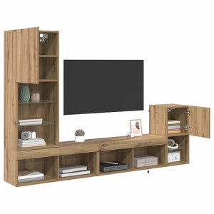 TV-Wandgerät mit LED-Beleuchtung Eiche