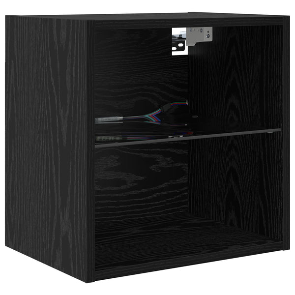 TV Wand Einheit mit LED, 5-teilig, Schwarz Eiche
