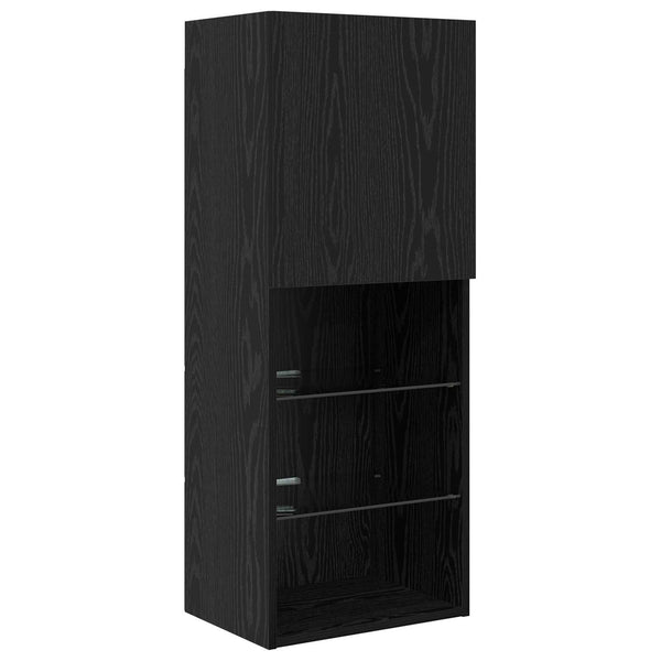 TV Wand Einheit mit LED, 5-teilig, Schwarz Eiche
