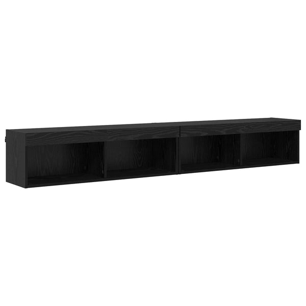 TV Wand Einheit mit LED, 5-teilig, Schwarz Eiche