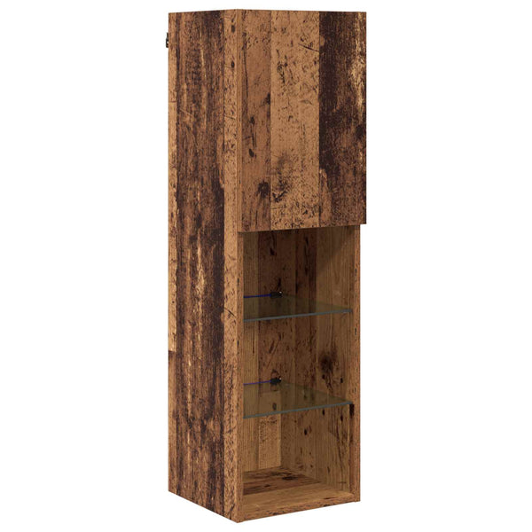vidaXL TV Wall Units with LED Wall Mounted 4 pcs Reclaimed Wood Engineered Wood