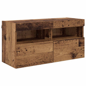 vidaXL TV Wall Units with LED Wall Mounted 4 pcs Reclaimed Wood Engineered Wood