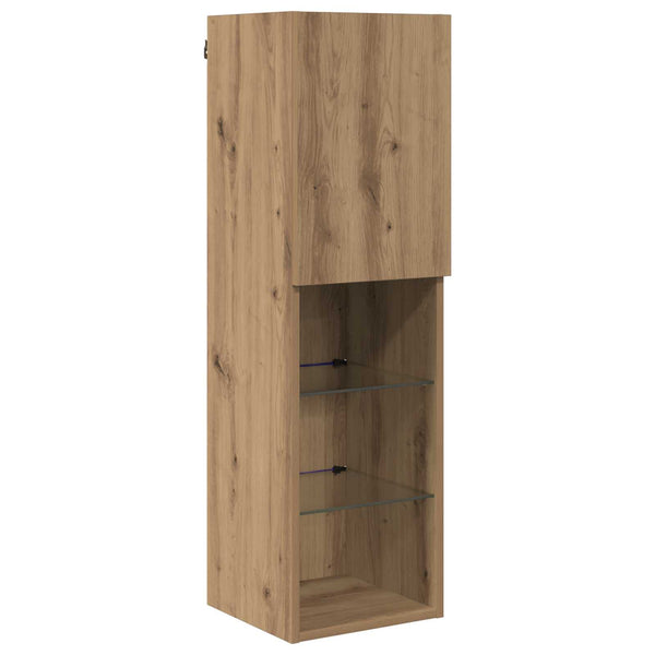 vidaXL TV Wall Units with LED 4 pcs Artisan Oak Engineered Wood