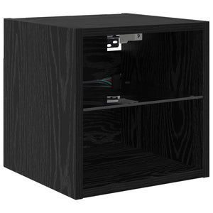 vidaXL LED TV Wall Units 4 pcs Black Oak Look Engineered Wood