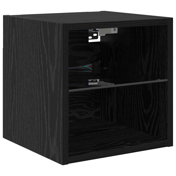 vidaXL LED TV Wall Units 4 pcs Black Oak Look Engineered Wood