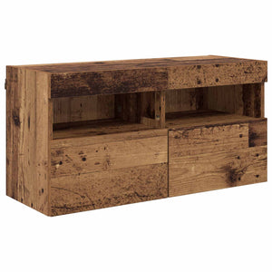 vidaXL TV Wall Units with LED 5 pcs Reclaimed Wood 80 x 30 x 40 cm