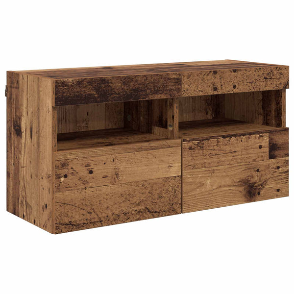vidaXL TV Wall Units with LED 5 pcs Reclaimed Wood 80 x 30 x 40 cm