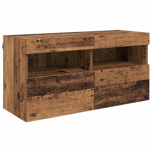 vidaXL TV Wall Units with LED 5 pcs Reclaimed Wood 40.5 x 30 x 90 cm
