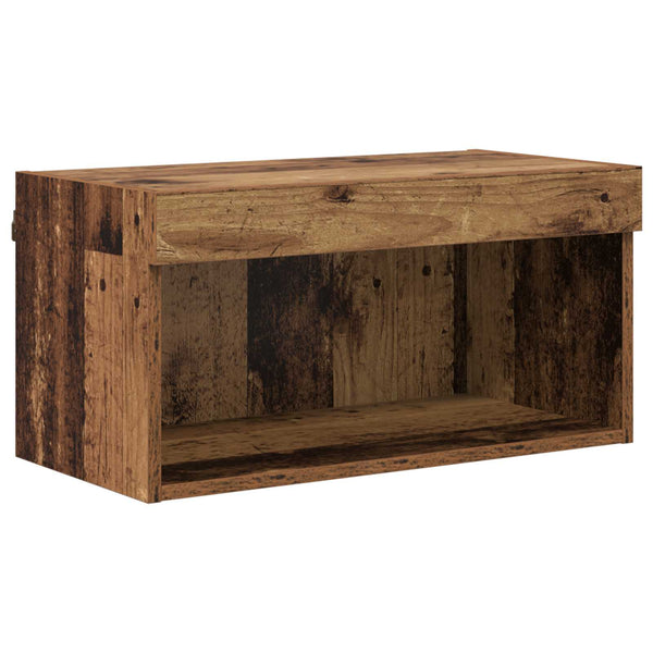 vidaXL TV Cabinet with LED Wall-Mounted 7 pcs Reclaimed Wood Chipboard