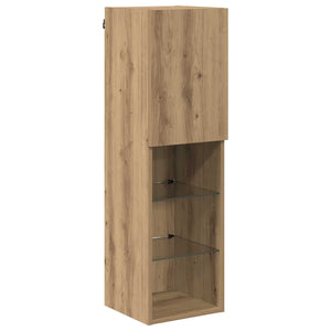 vidaXL TV Wall Shelf Set with LED 6 pcs Artisan Oak Engineered Wood