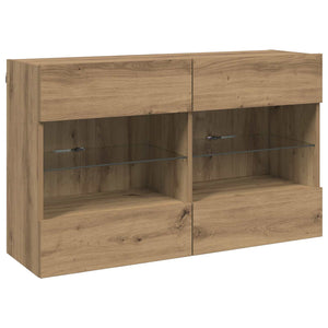 vidaXL TV Wall Shelf Set with LED 6 pcs Artisan Oak Engineered Wood