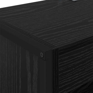 vidaXL Bookcase 2 pcs Black Oak Look 60 x 30 x 189.5 cm