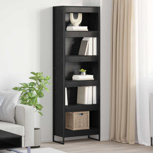vidaXL Bookcase 2 pcs Black Oak Look 60 x 30 x 189.5 cm