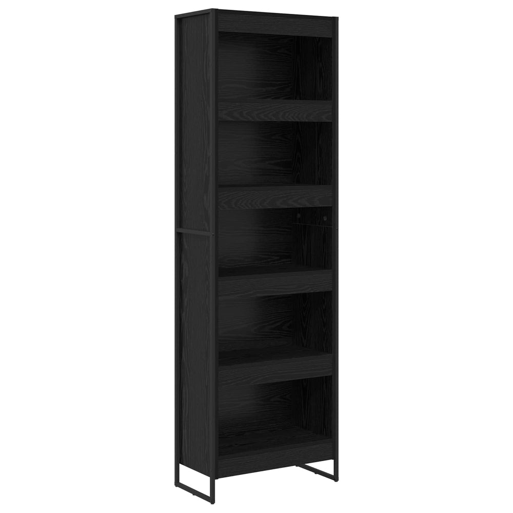 vidaXL Bookcase 2 pcs Black Oak Look 60 x 30 x 189.5 cm
