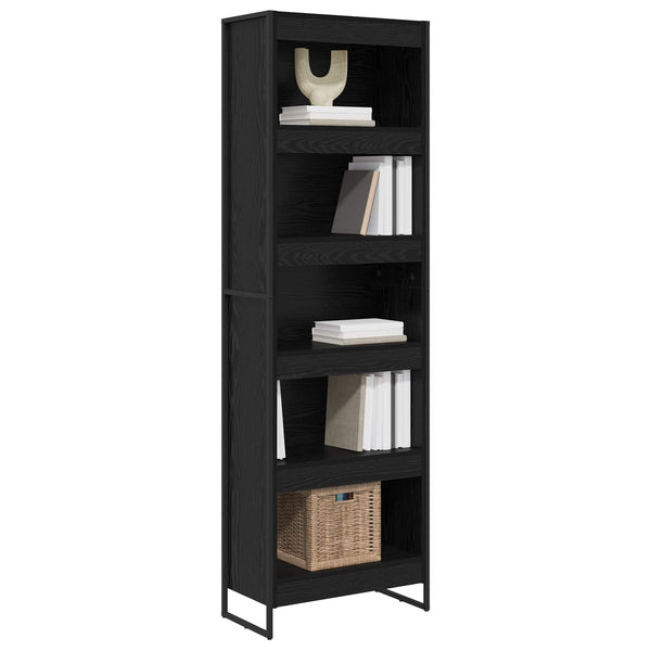 vidaXL Bookcase 2 pcs Black Oak Look 60 x 30 x 189.5 cm