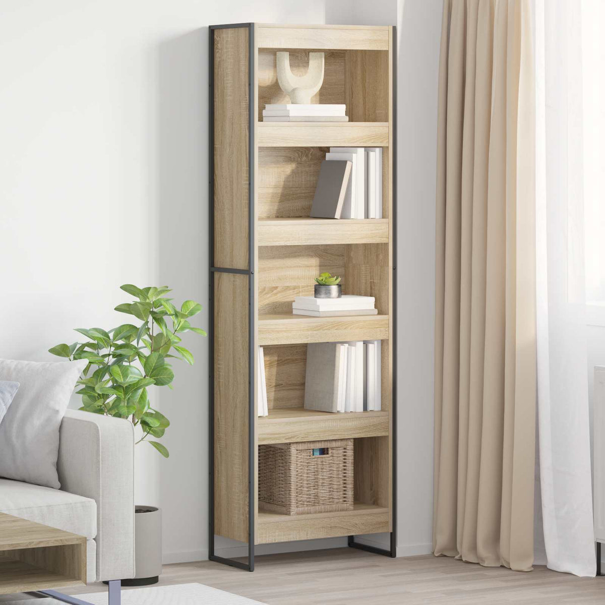 vidaXL Bookcase 2 pcs Sonoma 60 x 30 x 189.5 cm Engineered Wood