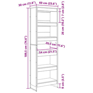 vidaXL Bookcase 2 pcs Sonoma 60 x 30 x 189.5 cm Engineered Wood