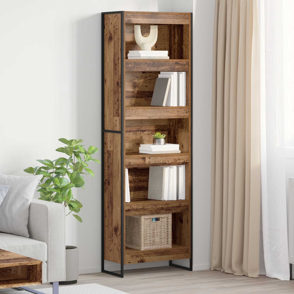 vidaXL Bookcase 2 pcs Reclaimed Wood 60 x 30 x 189.5 cm Engineered Wood
