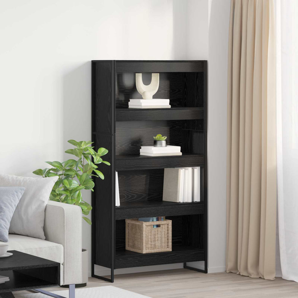 vidaXL Bookcase 2 pcs Black Oak Look 80 x 30 x 155 cm