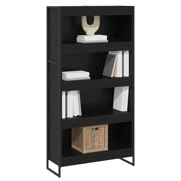 vidaXL Bookcase 2 pcs Black Oak Look 80 x 30 x 155 cm