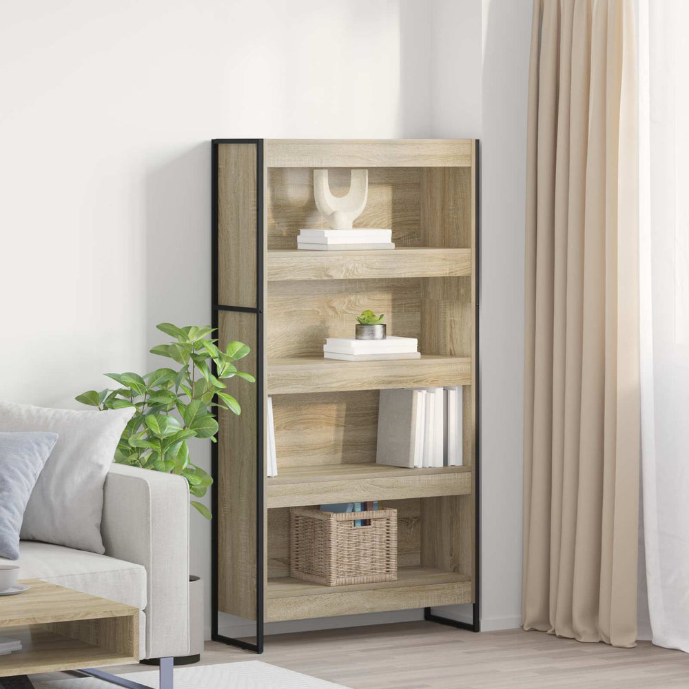 vidaXL Bookcase 2 pcs Sonoma 80 x 30 x 155 cm Engineered Wood