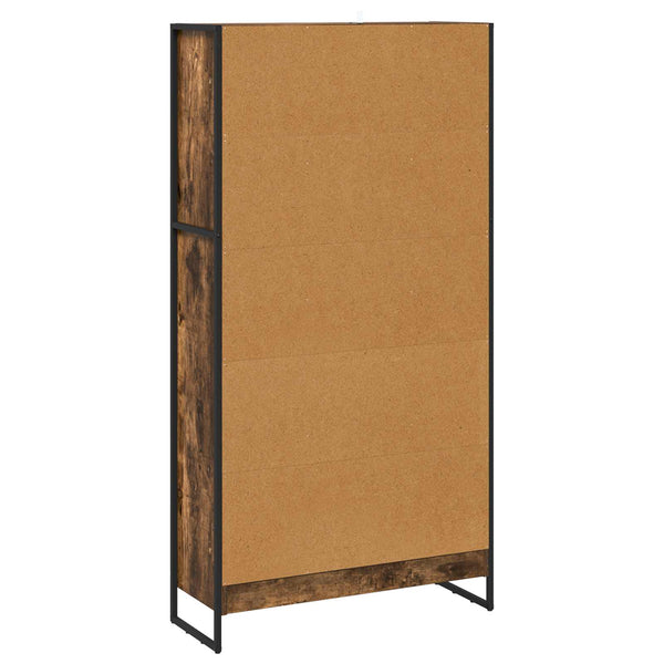 vidaXL Bookcase 2 pcs Smoked Oak 80 x 30 x 155 cm Engineered Wood