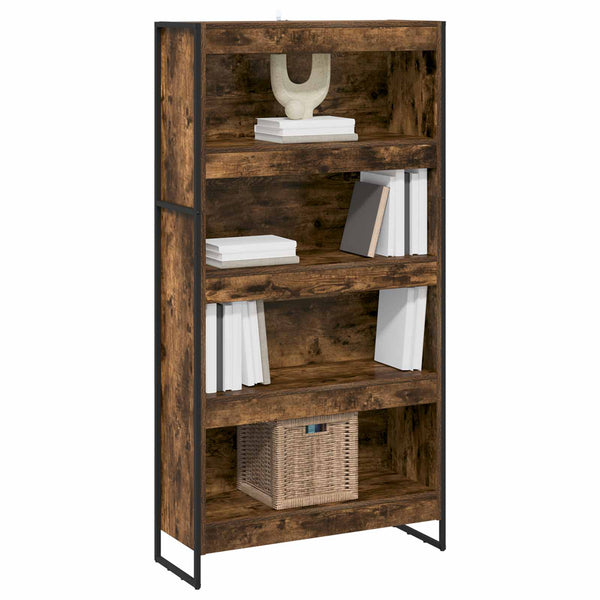 vidaXL Bookcase 2 pcs Smoked Oak 80 x 30 x 155 cm Engineered Wood