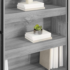 vidaXL Bookcase 2 pcs Sonoma Grey 80 x 30 x 155 cm Engineered Wood