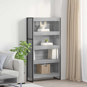 vidaXL Bookcase 2 pcs Sonoma Grey 80 x 30 x 155 cm Engineered Wood