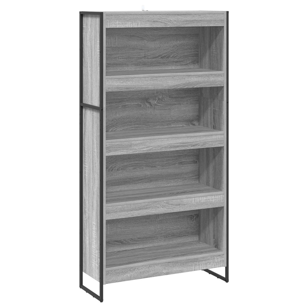 vidaXL Bookcase 2 pcs Sonoma Grey 80 x 30 x 155 cm Engineered Wood
