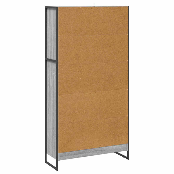 vidaXL Bookcase 2 pcs Sonoma Grey 80 x 30 x 155 cm Engineered Wood