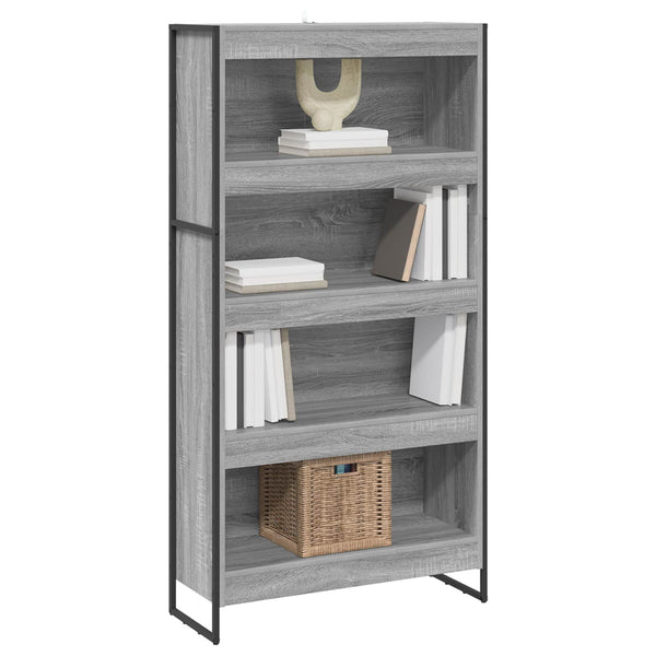 vidaXL Bookcase 2 pcs Sonoma Grey 80 x 30 x 155 cm Engineered Wood