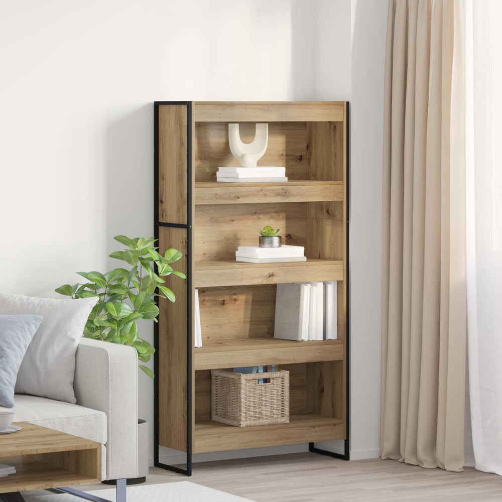 vidaXL Bookcase 2 pcs Engineered Wood Oak 80 x 30 x 155 cm