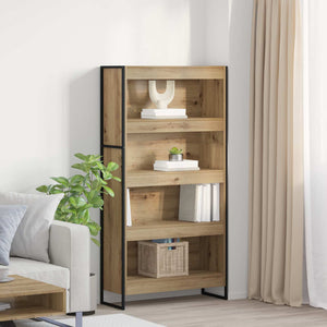 vidaXL Bookcase 2 pcs Engineered Wood Oak 80 x 30 x 155 cm