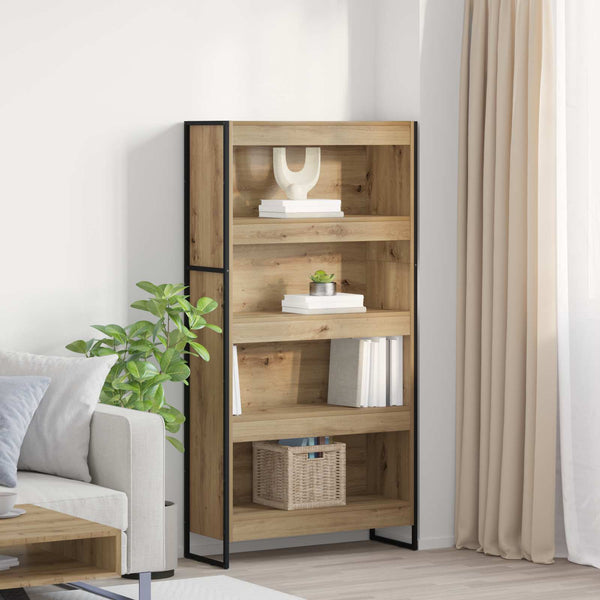vidaXL Bookcase 2 pcs Engineered Wood Oak 80 x 30 x 155 cm