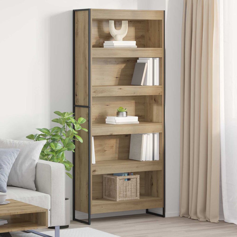 vidaXL Bookcase 2 pcs Engineered Wood Oak 80 x 30 x 189.5 cm