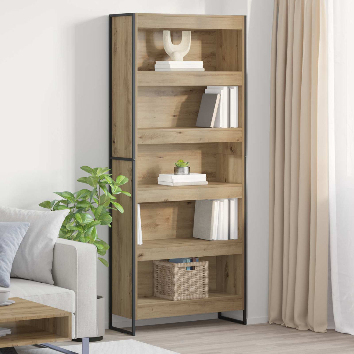 vidaXL Bookcase 2 pcs Engineered Wood Oak 80 x 30 x 189.5 cm