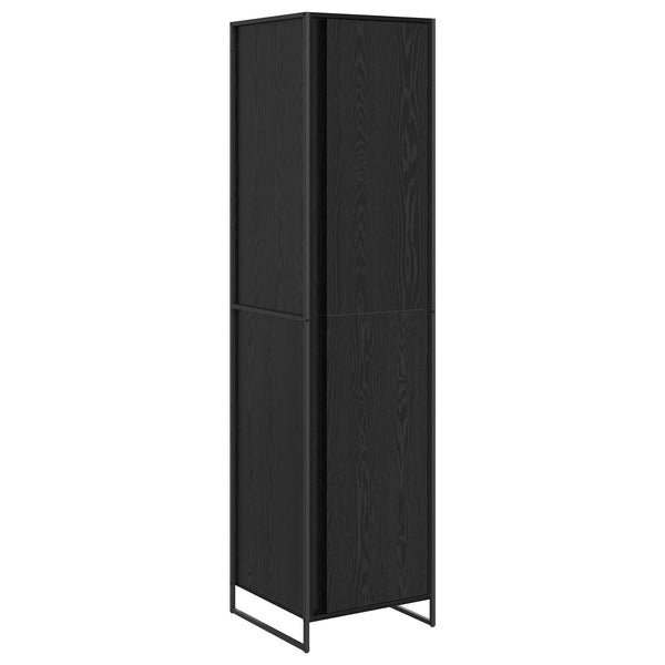 vidaXL Wardrobe with Door 2 pcs Black Oak Look 50 x 50 x 200 cm