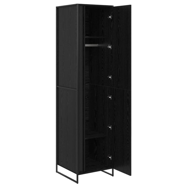 vidaXL Wardrobe with Door 2 pcs Black Oak Look 50 x 50 x 200 cm