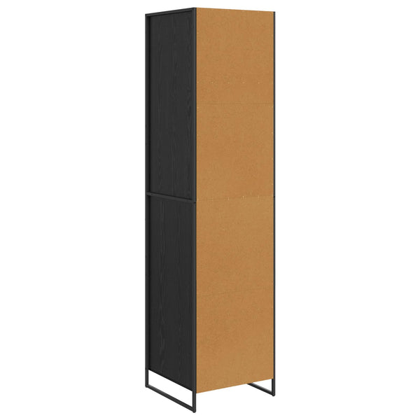 vidaXL Wardrobe with Door 2 pcs Black Oak Look 50 x 50 x 200 cm