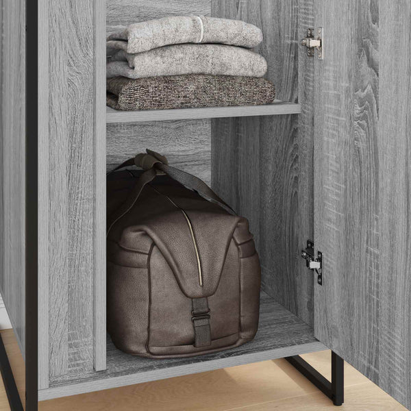vidaXL Wardrobe 2 pcs Sonoma Grey 50 x 50 x 200 cm Engineered Wood