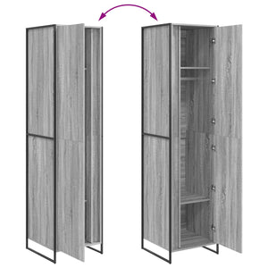 vidaXL Wardrobe 2 pcs Sonoma Grey 50 x 50 x 200 cm Engineered Wood