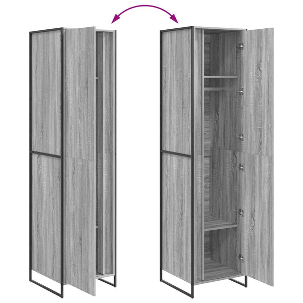 vidaXL Wardrobe 2 pcs Sonoma Grey 50 x 50 x 200 cm Engineered Wood