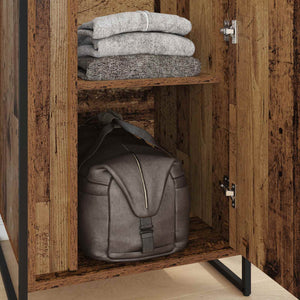 vidaXL Wardrobe with Door 2 pcs Reclaimed Wood 50 x 50 x 200 cm Engineered Wood