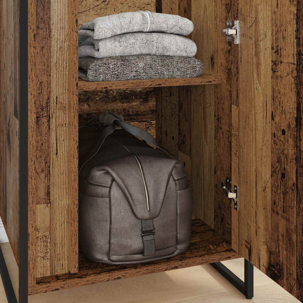 vidaXL Wardrobe with Door 2 pcs Reclaimed Wood 50 x 50 x 200 cm Engineered Wood
